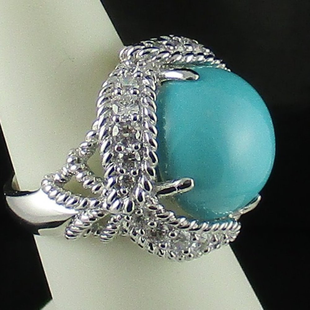 Xavier Turquoise Roped "Retro Collection" Ring - Picture 5 of 7